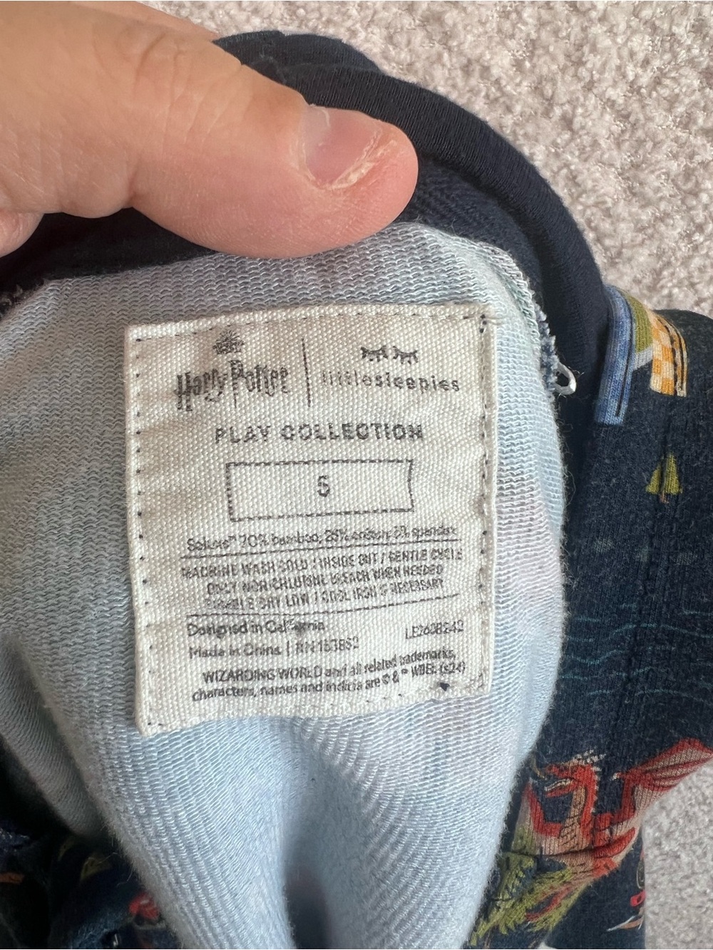 Play Little Sleepies x Harry Potter Evening At Hogwarts Bamboo Zip Hoodie Size 5 - Picture 2 of 8